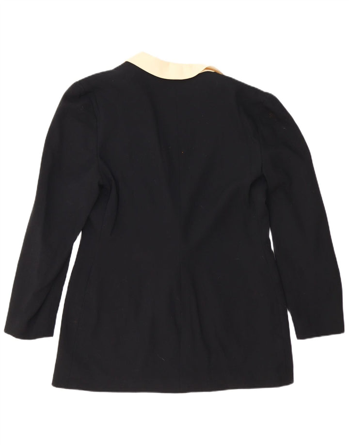 Giacca blazer da donna a 1 bottone Gai Mattiolo UK 14 blocco colore nero medio