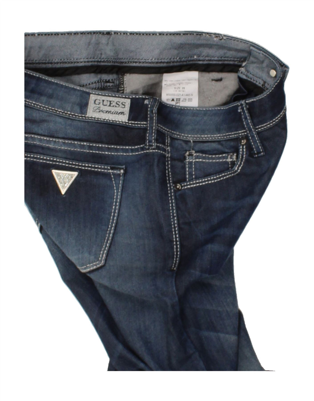 GUESS Womens Slim Jeans W28 L28 Navy Blue Cotton Vintage Guess and Second-Hand Guess from Messina Hembry 