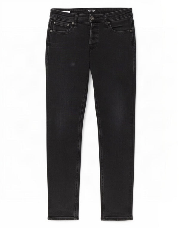 Jack & Jones Uomo GLENN Slim Jeans W30 L32 Cotone Nero