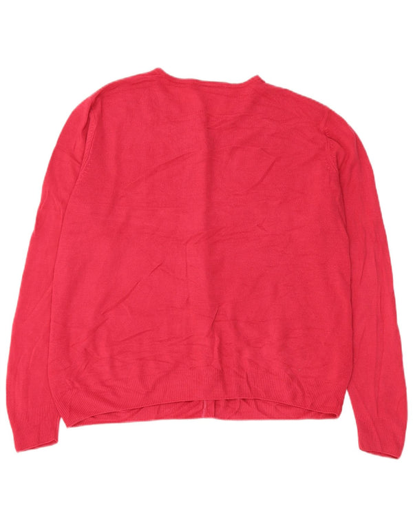 Maglione cardigan da donna Marks & Spencer UK 14 grande acrilico rosa