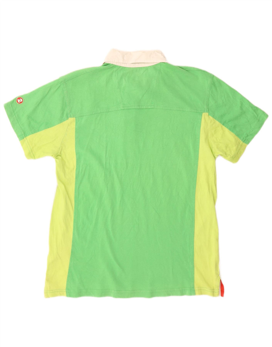 Polo da uomo INVICTA in cotone color block verde medio
