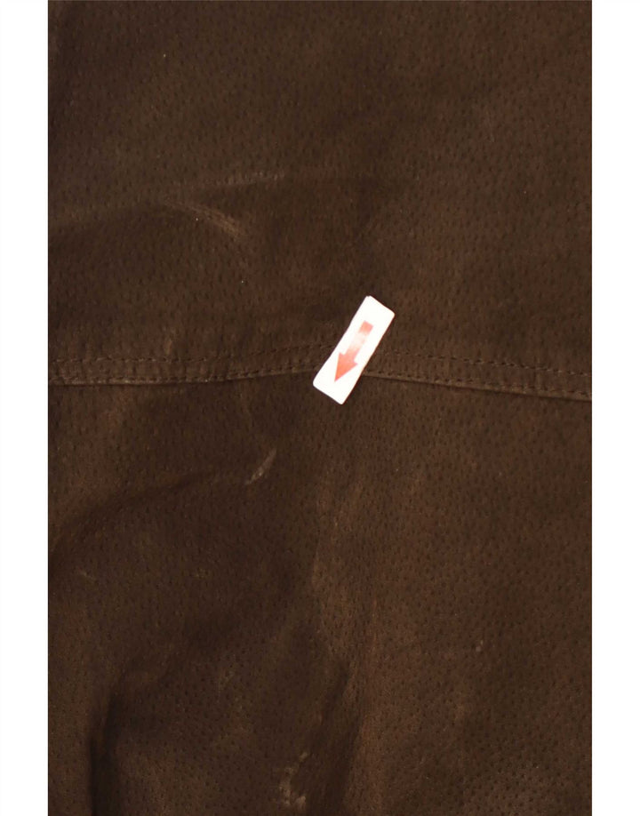 Giacca basic in pelle scamosciata da uomo UK 40 grande in pelle marrone