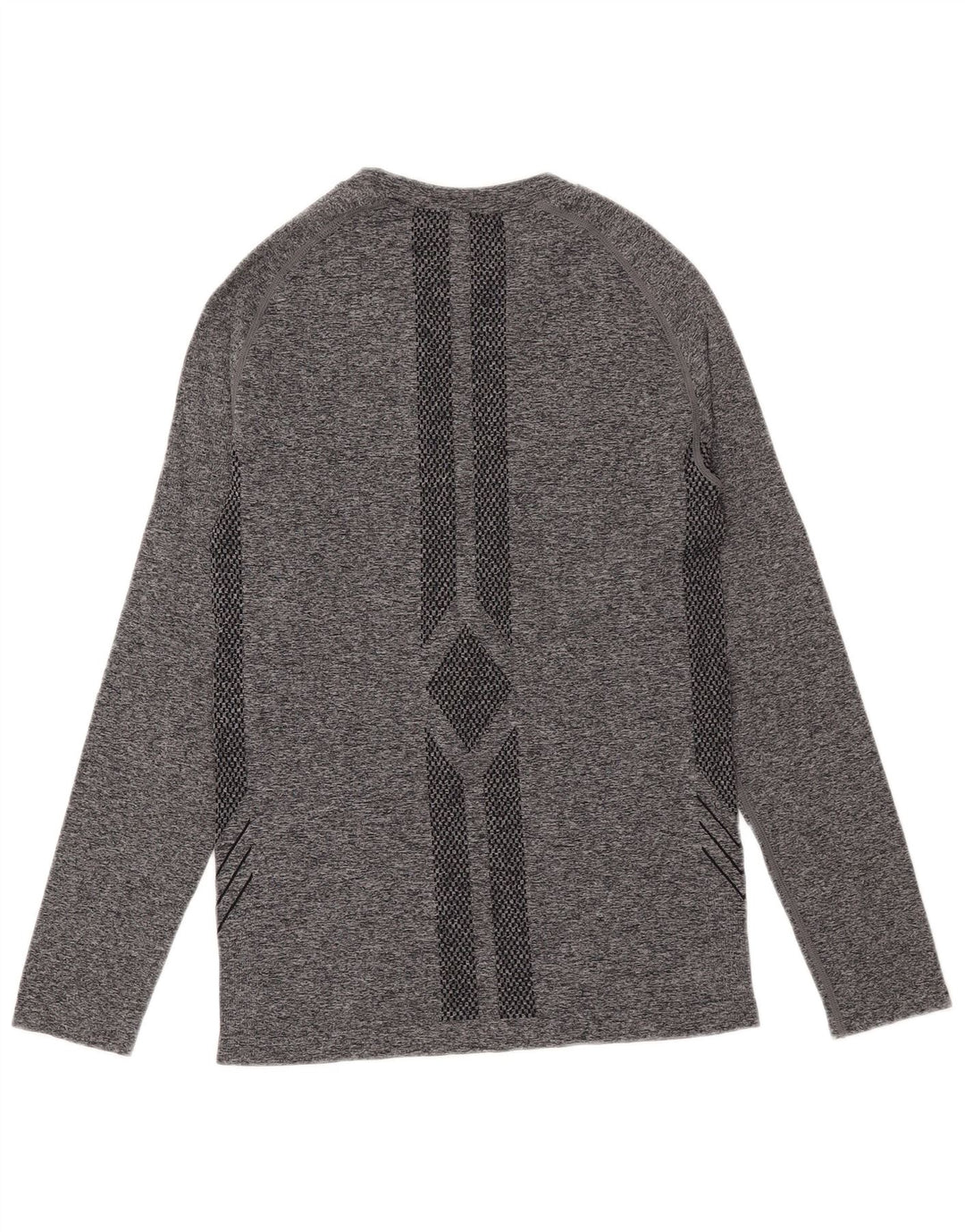 Mountain Warehouse Top da uomo a maniche lunghe in poliammide geometrica grigio medio