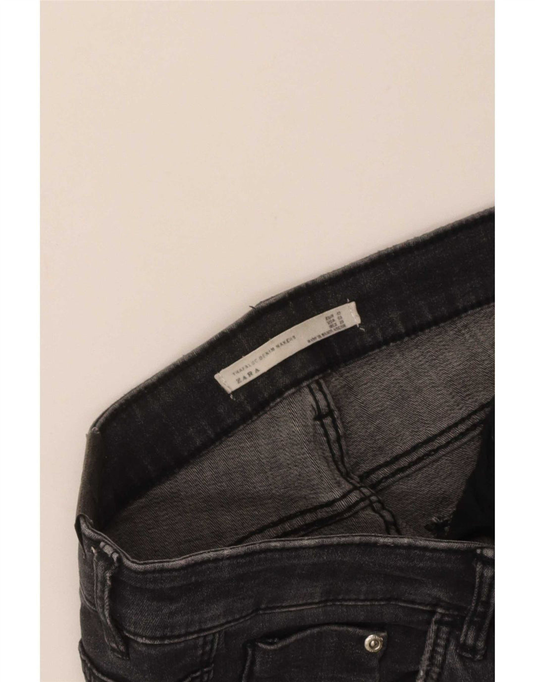 Jeans skinny invecchiati Zara da donna EU 40 medi W30 L27 neri