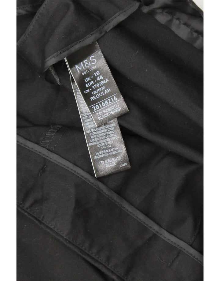 Pantaloni Capri regolari da donna Marks & Spencer UK 16 grandi W34 L21 neri