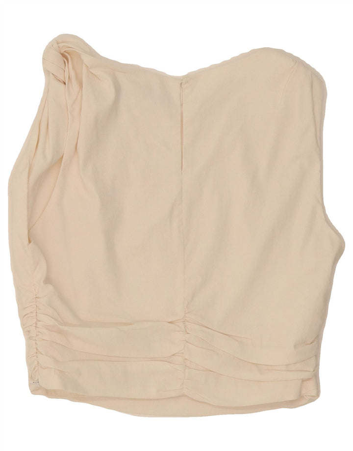 ZARA Womens Crop Sleeveless Blouse Top UK 14 Large Off White Vintage Zara and Second-Hand Zara from Messina Hembry 