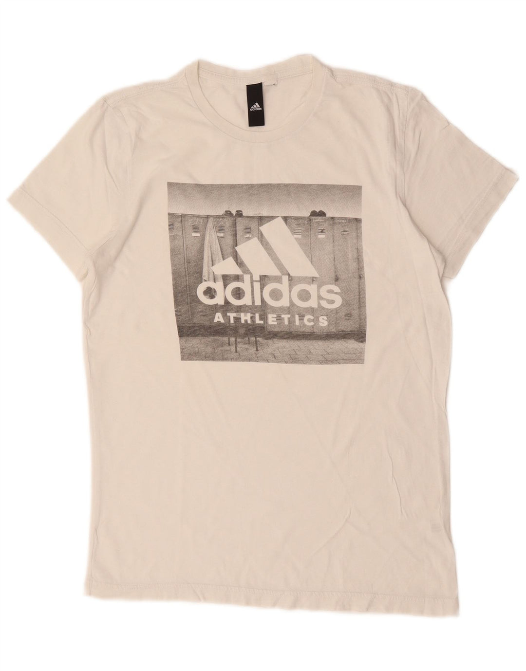 T-shirt grafica da uomo Adidas Top piccola in cotone bianco