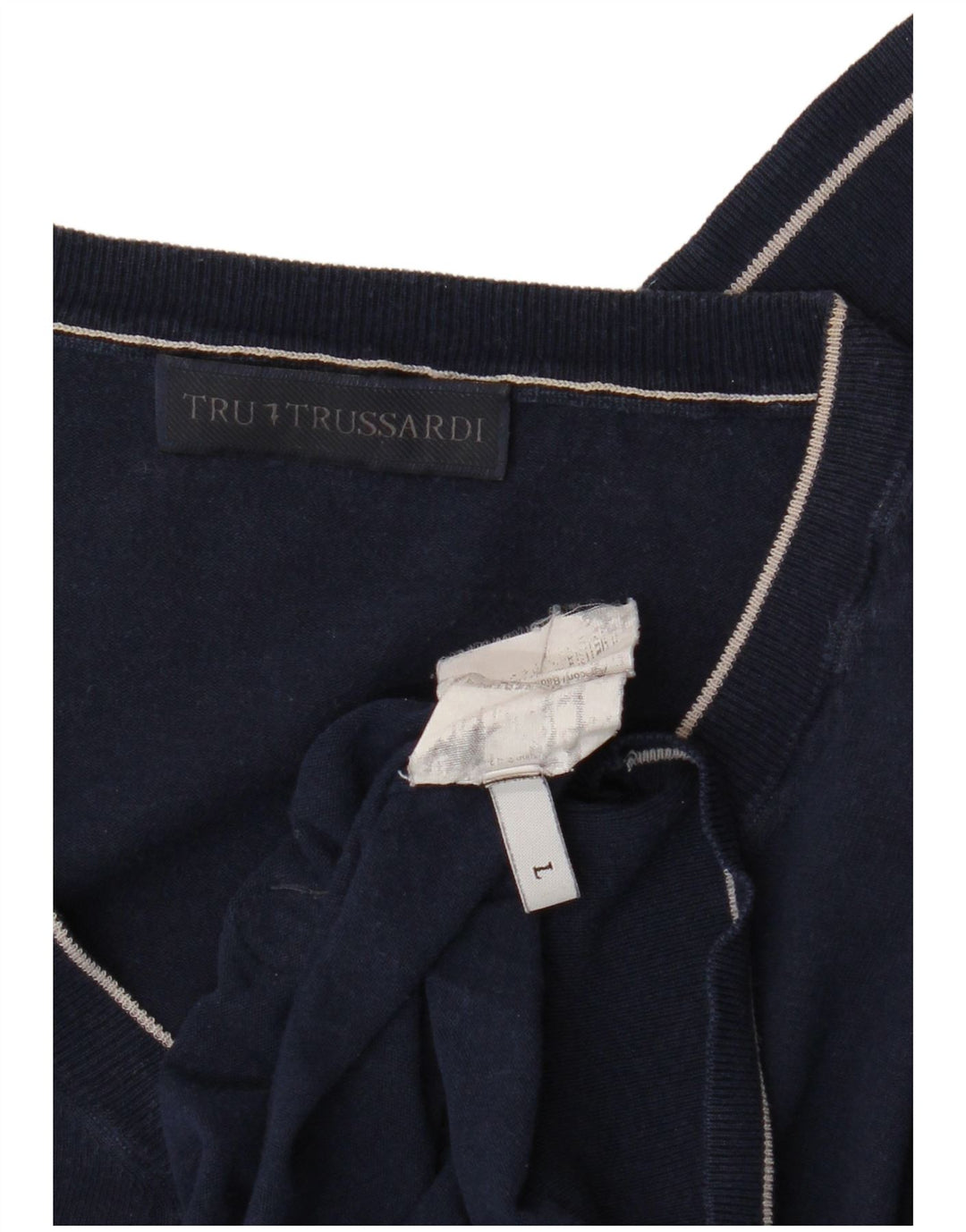 Maglione Trussardi Uomo con Scollo a V Large Blu Navy