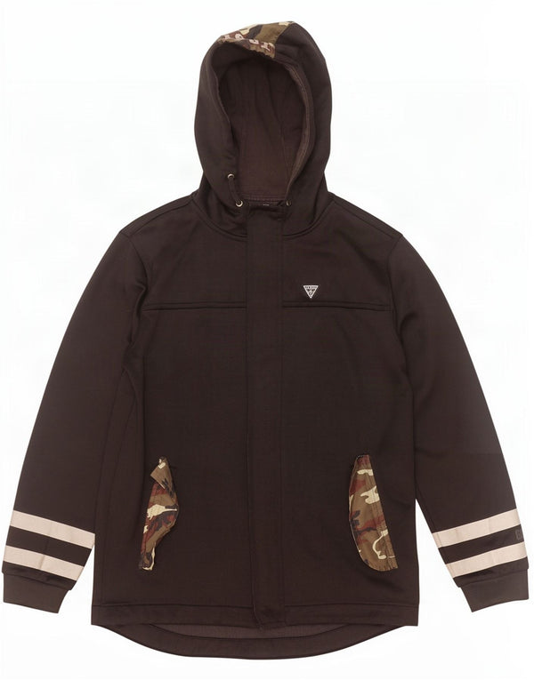 Maglione con cappuccio e zip da ragazzo Guess 13-14 anni in cotone mimetico nero