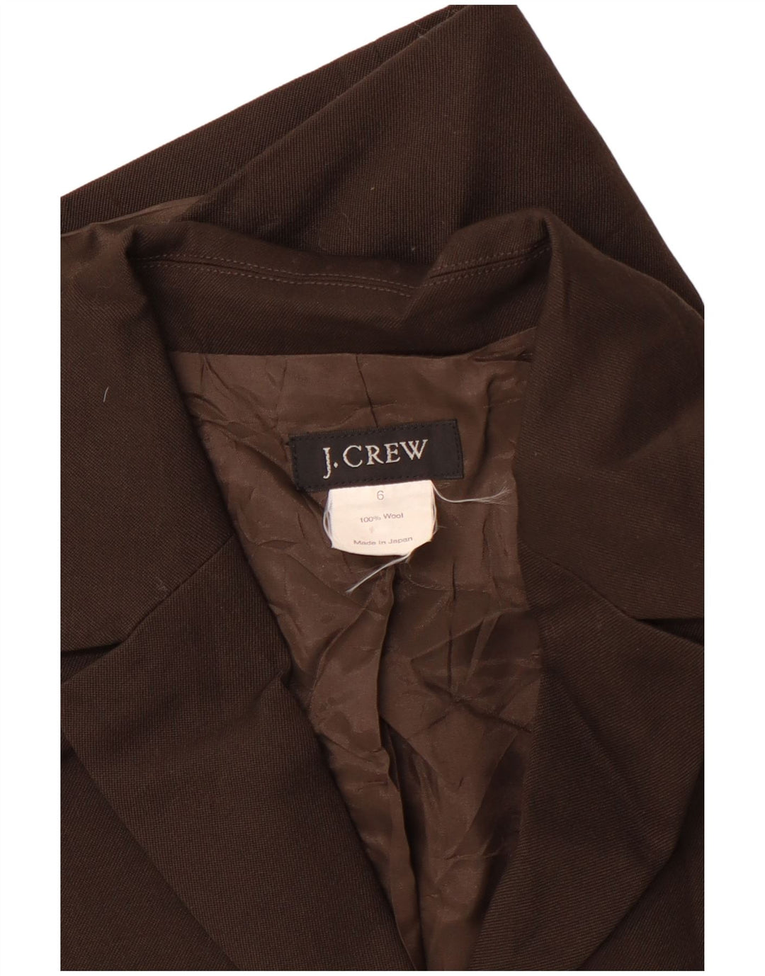 J. CREW Giacca blazer a 4 bottoni da donna US 6 lana marrone medio