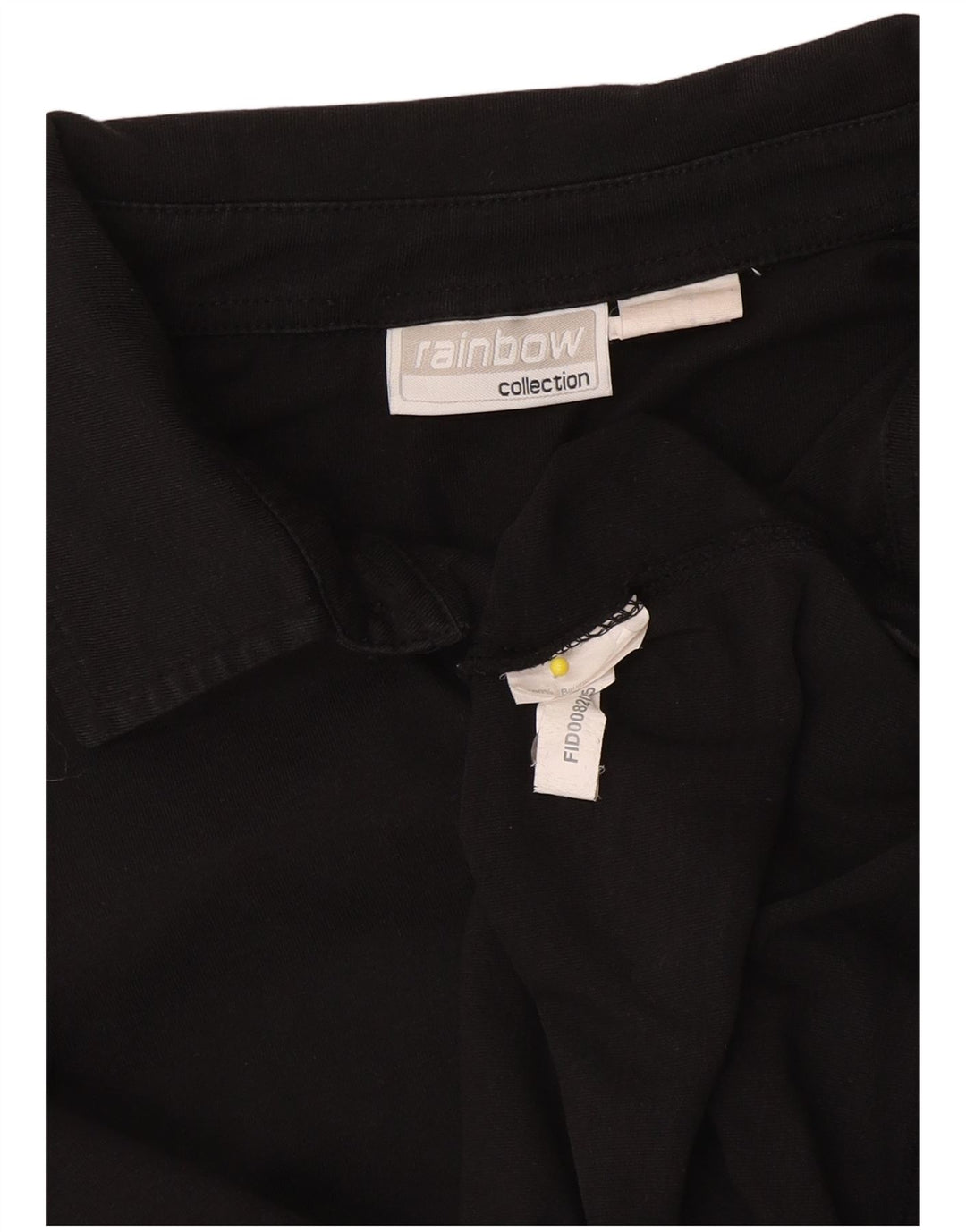 Polo grafica da uomo a maniche lunghe Rainbow in cotone nero medio