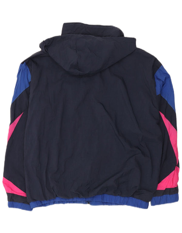 Giacca da ginnastica vintage da uomo con cappuccio XL multicolore a blocchi di colore