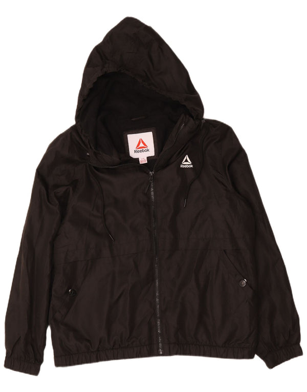 Giubbotto bomber con cappuccio da uomo Reebok UK 40 grande poliestere nero