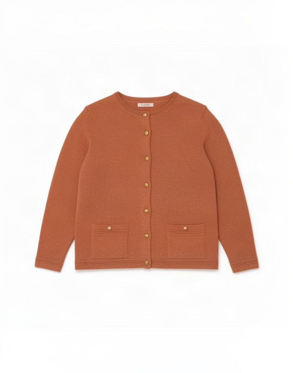 Maglione cardigan da donna Marks & Spencer UK 14 grande acrilico marrone