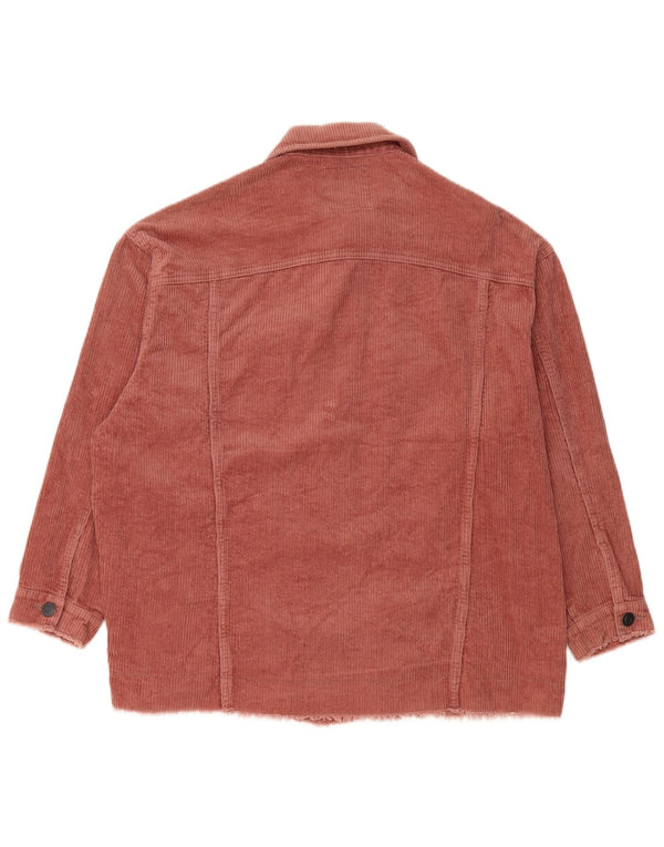 Giacca da donna oversize in velluto a coste Zara UK 10 piccola in cotone rosa