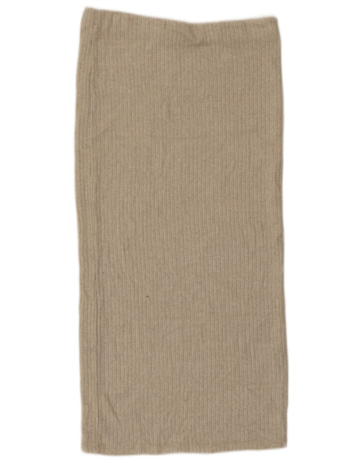 Gonna midi a vita alta da donna ZARA grande W30 in viscosa grigia