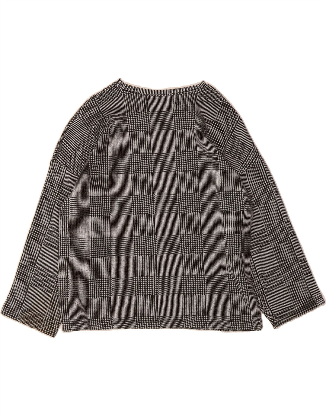 ZARA Womens Boat Neck Jumper Sweater UK 16 Large Grey Houndstooth Vintage Zara and Second-Hand Zara from Messina Hembry 