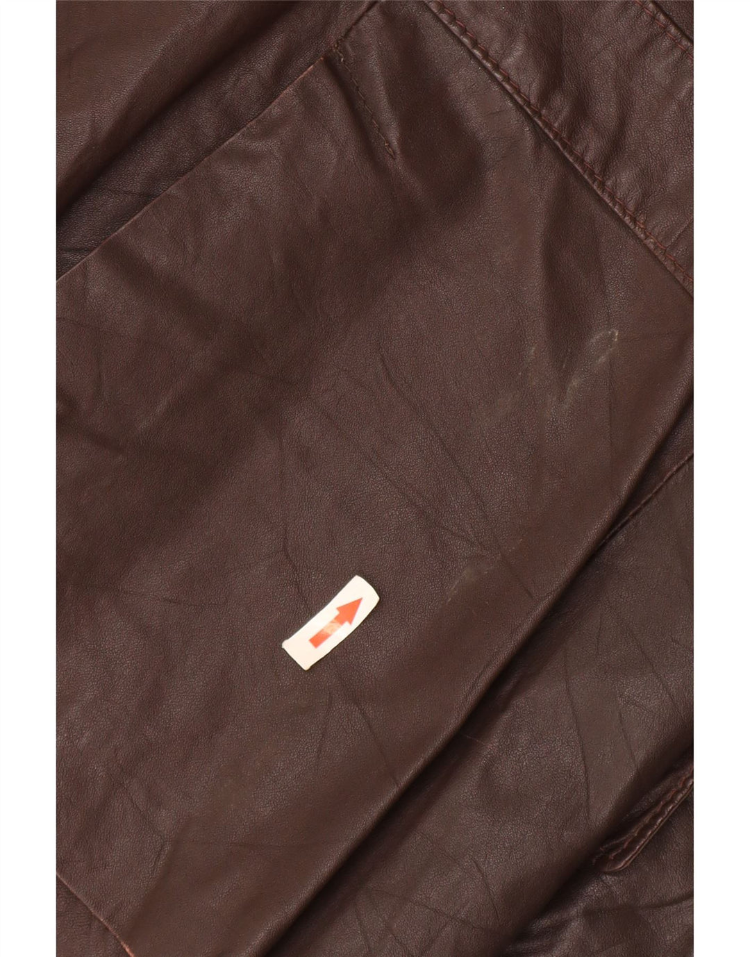 Giacca blazer in pelle vintage da donna a 2 bottoni UK 12 Marrone medio