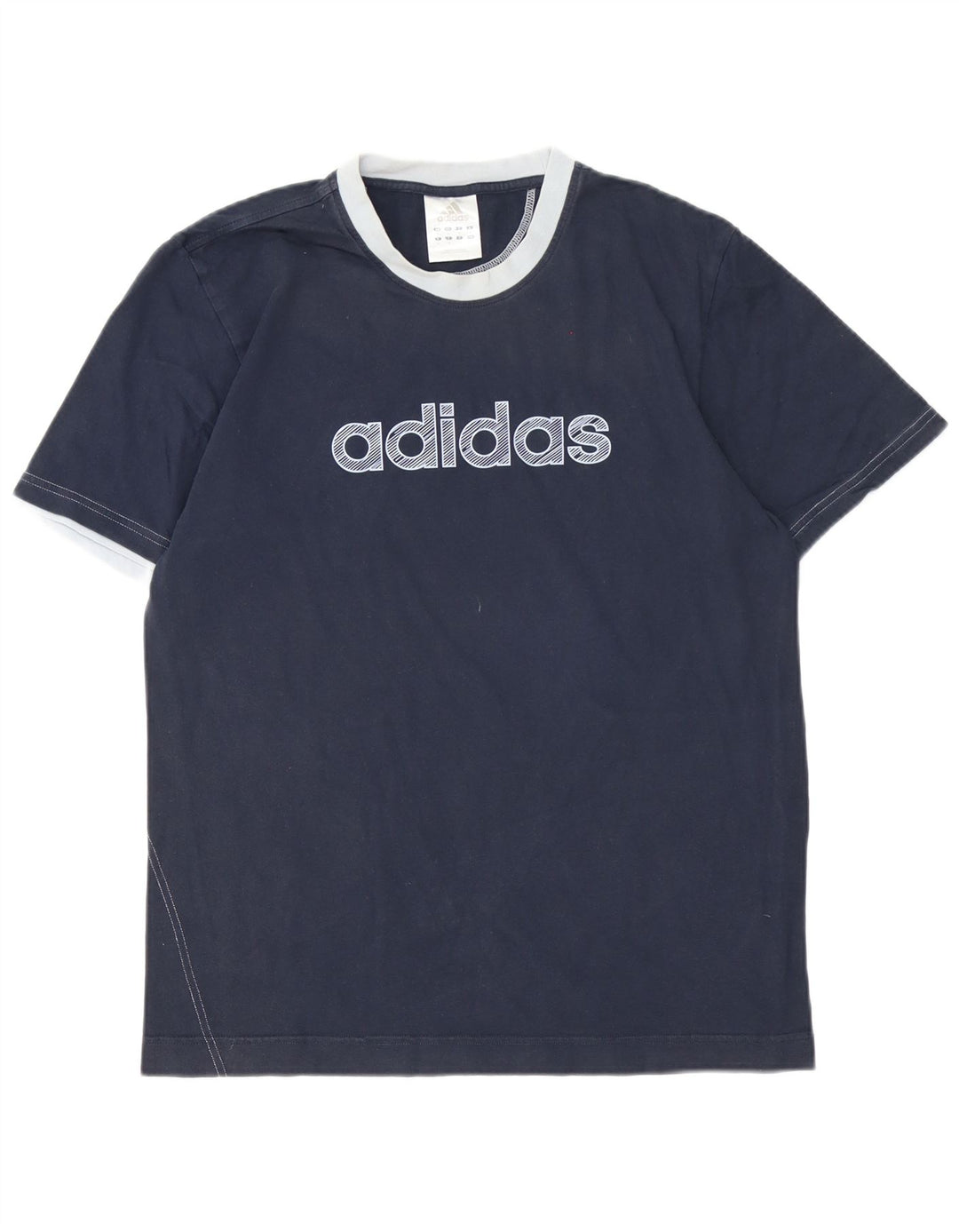 T-shirt grafica da uomo Adidas Top in cotone blu navy medio