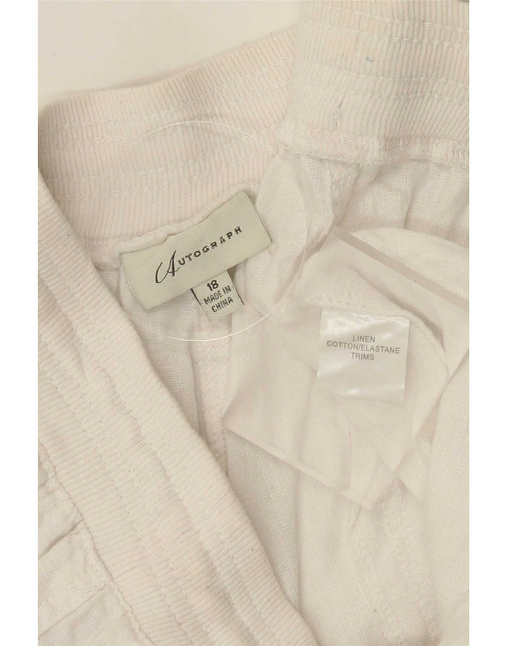 Bermuda da donna Marks & Spencer Autograph UK 18 XL W36 bianchi