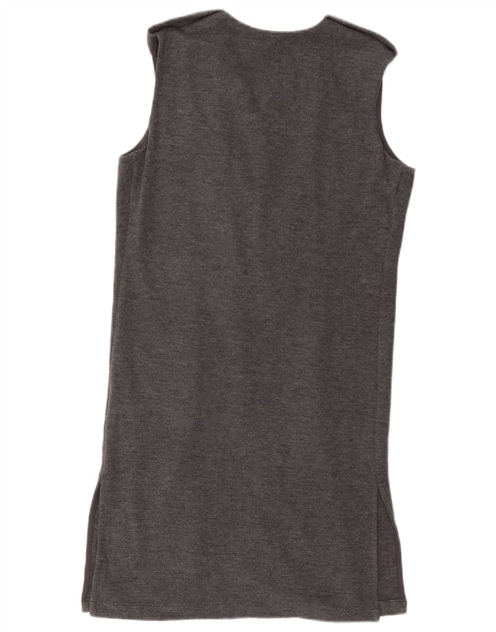 MARKS & SPENCER Maglione cardigan senza maniche da donna UK 8 piccolo grigio