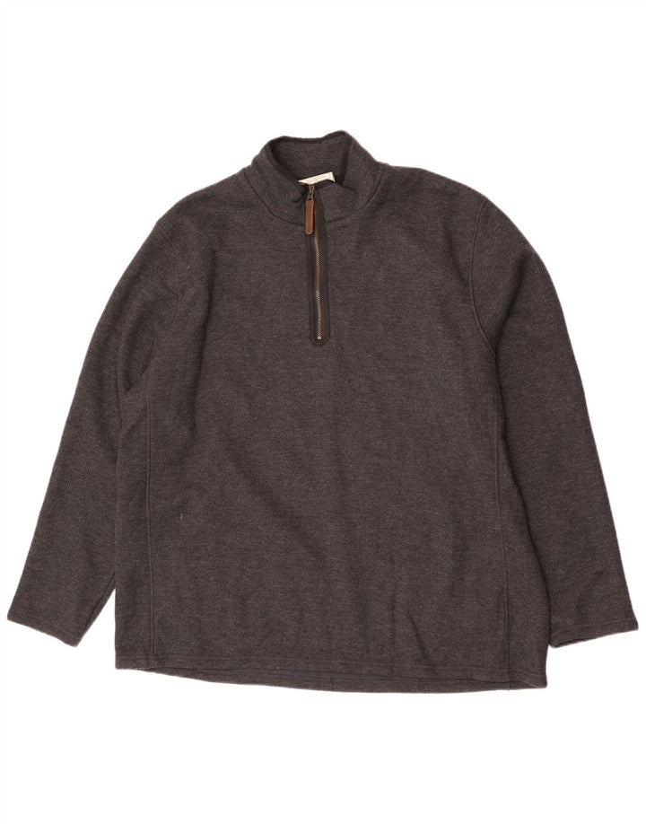 Maglione da uomo con collo con zip Mountain Warehouse 2XL cotone grigio