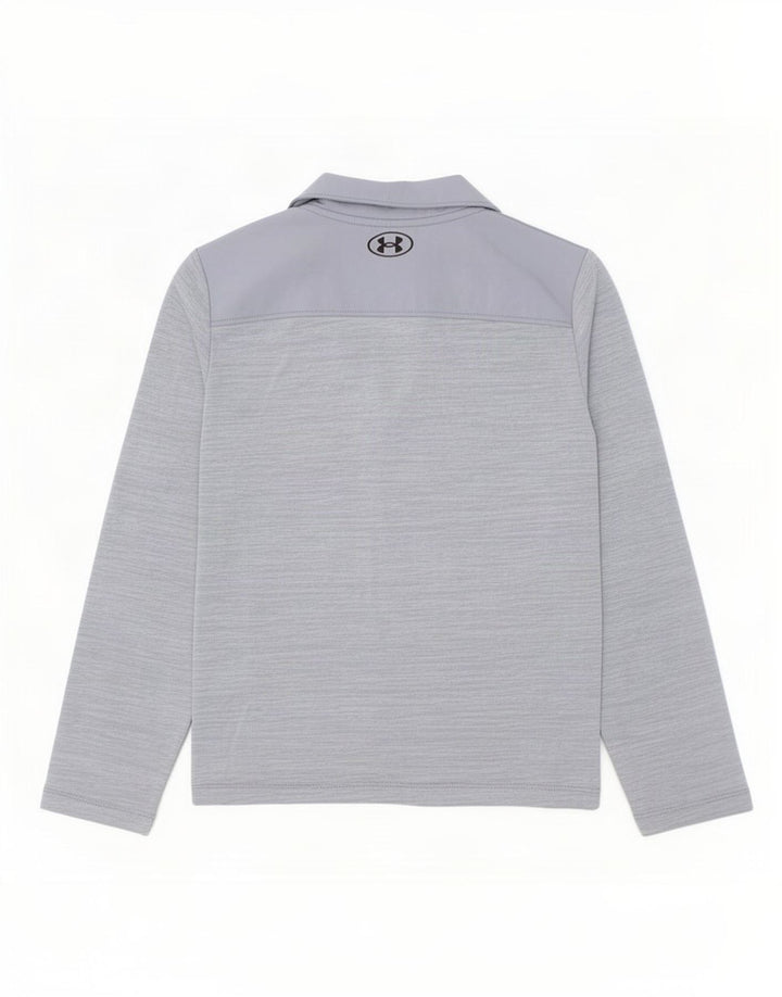 Maglietta Under Armour da ragazzo con zip e collo pullover, 6-7 anni, blu screziato