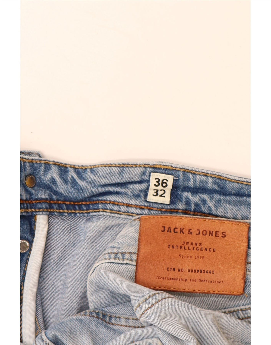 JACK & JONES Jeans dritti da uomo W36 L32 in cotone blu