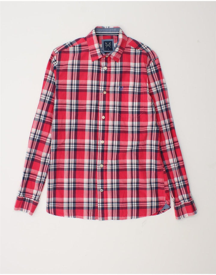 Crew Clothing Camicia slim fit da uomo in cotone a quadri rossi piccoli