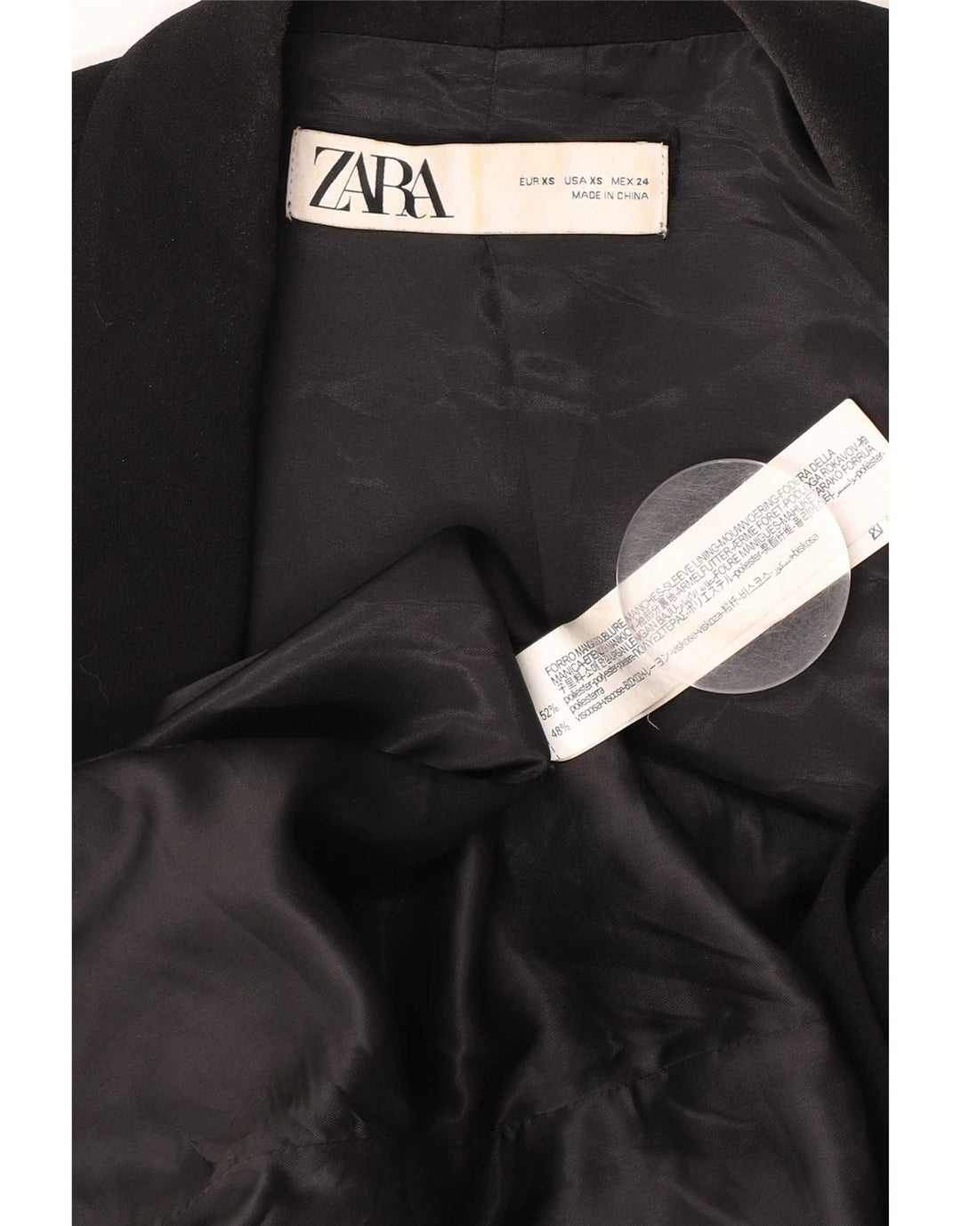 Giacca blazer oversize da donna Zara UK 6 XS poliestere nero