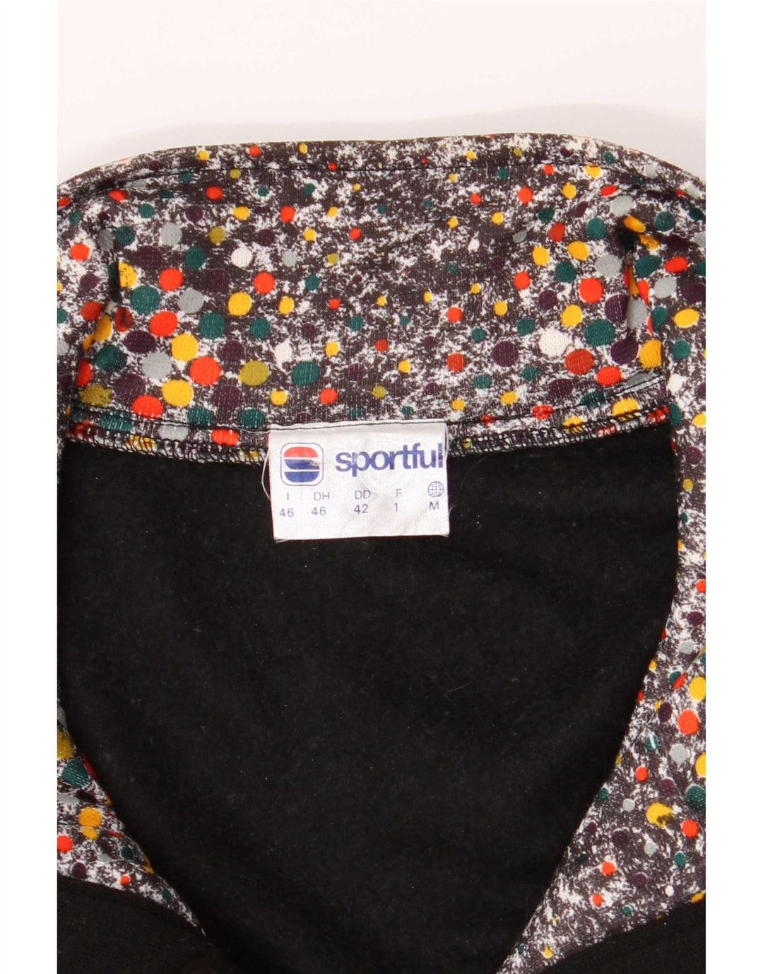 Sportful Felpa da Donna con Collo a Bottoni Maglione IT 46 Large Nero Maculato