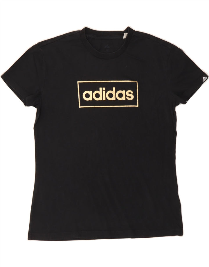 ADIDAS Mens Graphic T-Shirt Top Medium Black Cotton Vintage Adidas and Second-Hand Adidas from Messina Hembry 