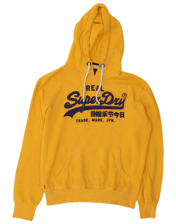 Maglione con cappuccio grafico da uomo Superdry in cotone giallo medio