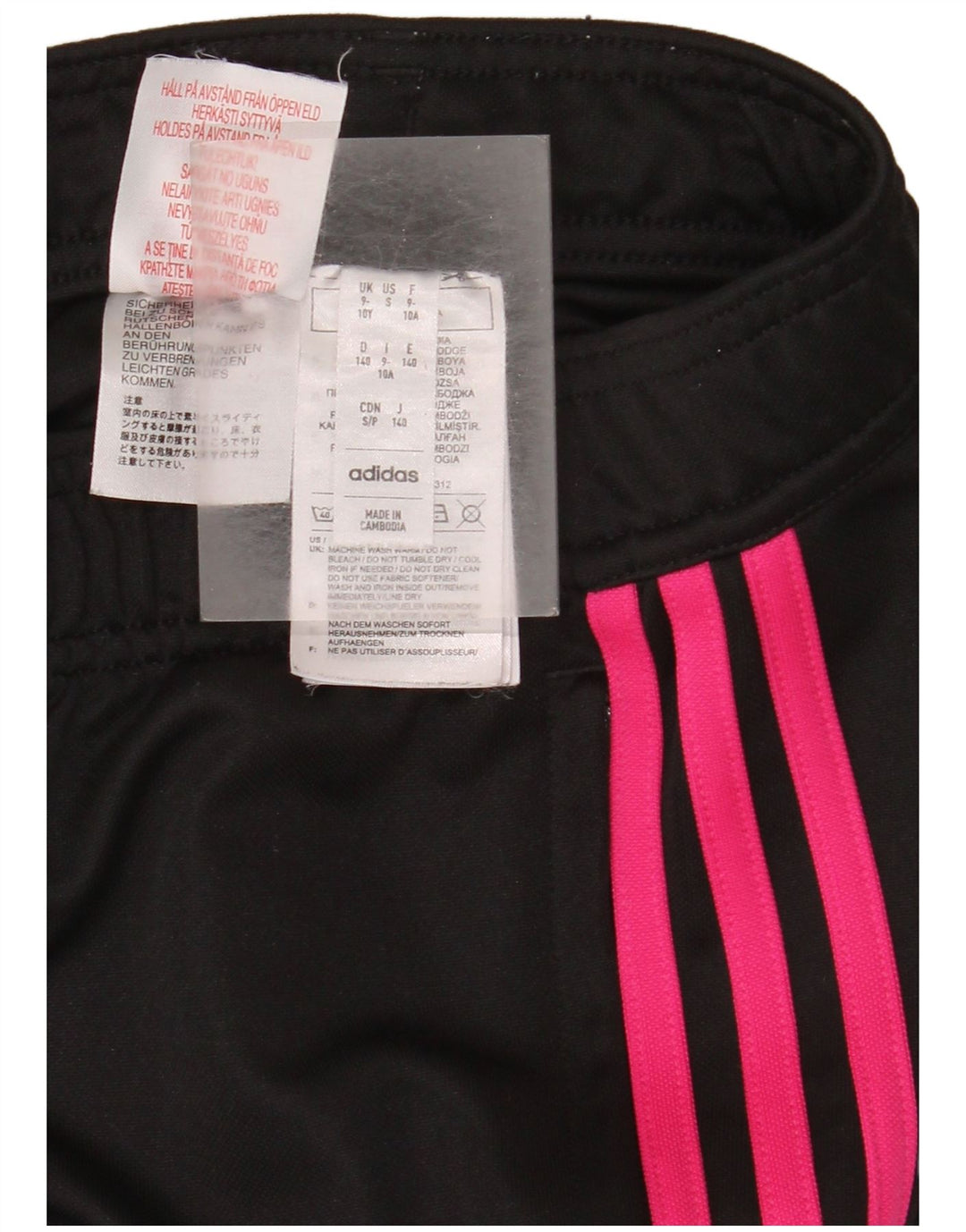 Pantaloni della tuta Adidas Aeroready da ragazzo 9-10 anni in poliestere nero