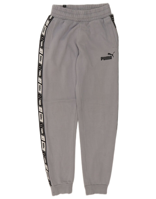 Pantaloni da tuta grafica da uomo Puma Joggers XS in cotone color block grigio
