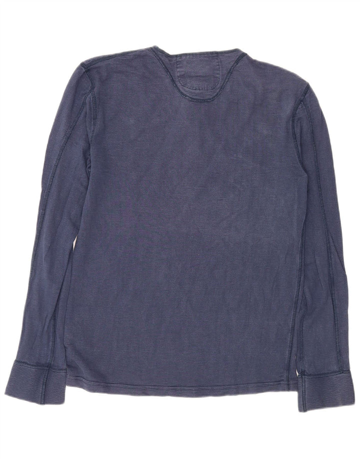 Top da uomo a maniche lunghe Superdry 2XL in cotone blu navy