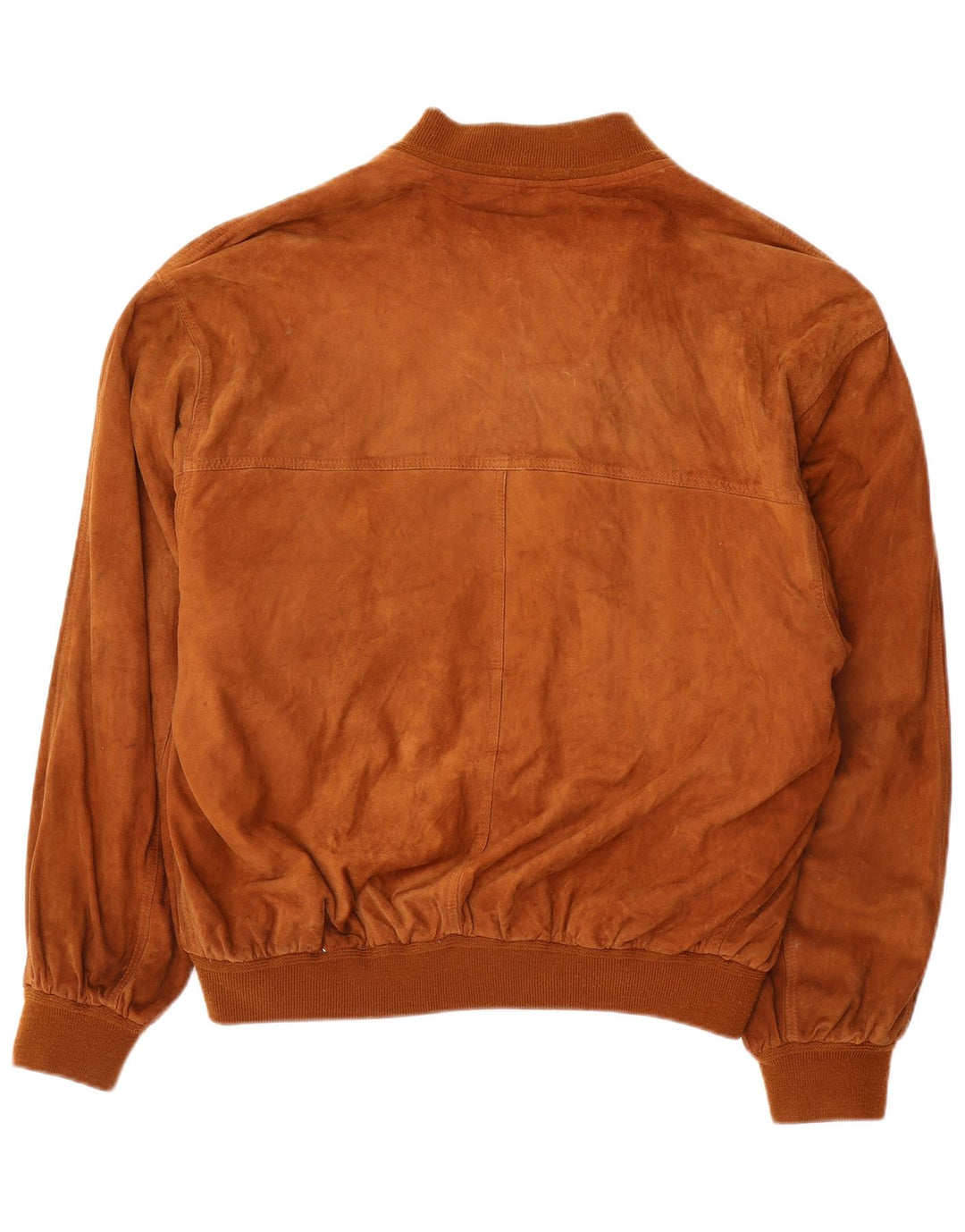 Giubbotto bomber in pelle scamosciata vintage da uomo EU 52 XL in pelle marrone