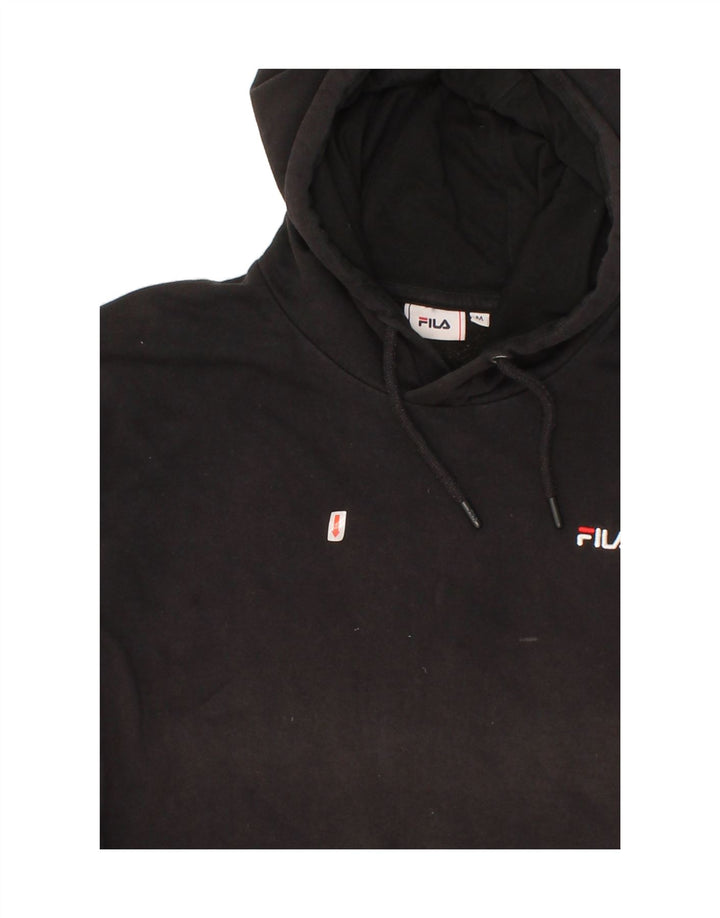 FILA Mens Hoodie Jumper Medium Black Cotton Vintage Fila and Second-Hand Fila from Messina Hembry 