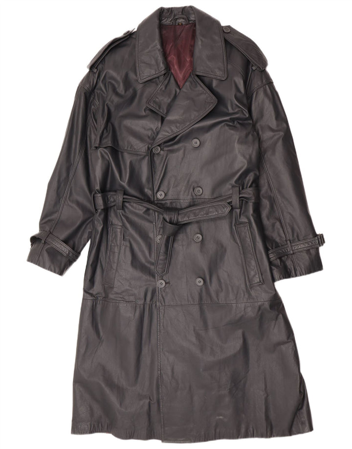 Cappotto Doppio Petto in Pelle Uomo Machiavelli IT 48 Pelle Grigio Medio
