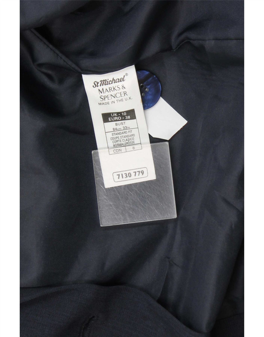 Giacca blazer St. Michael da donna Marks & Spencer UK 10 piccola blu navy