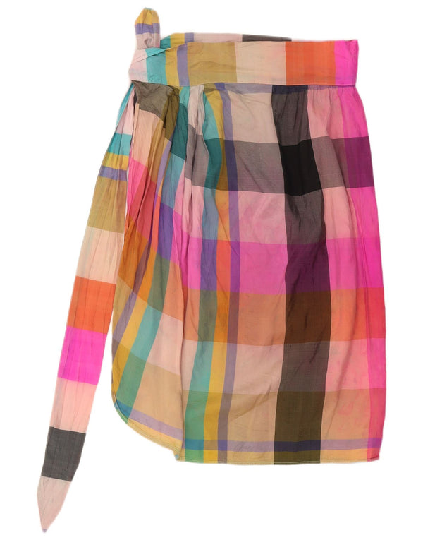 Gonna a portafoglio da donna i Blues IT 42 Media W26 Seta a quadri multicolore