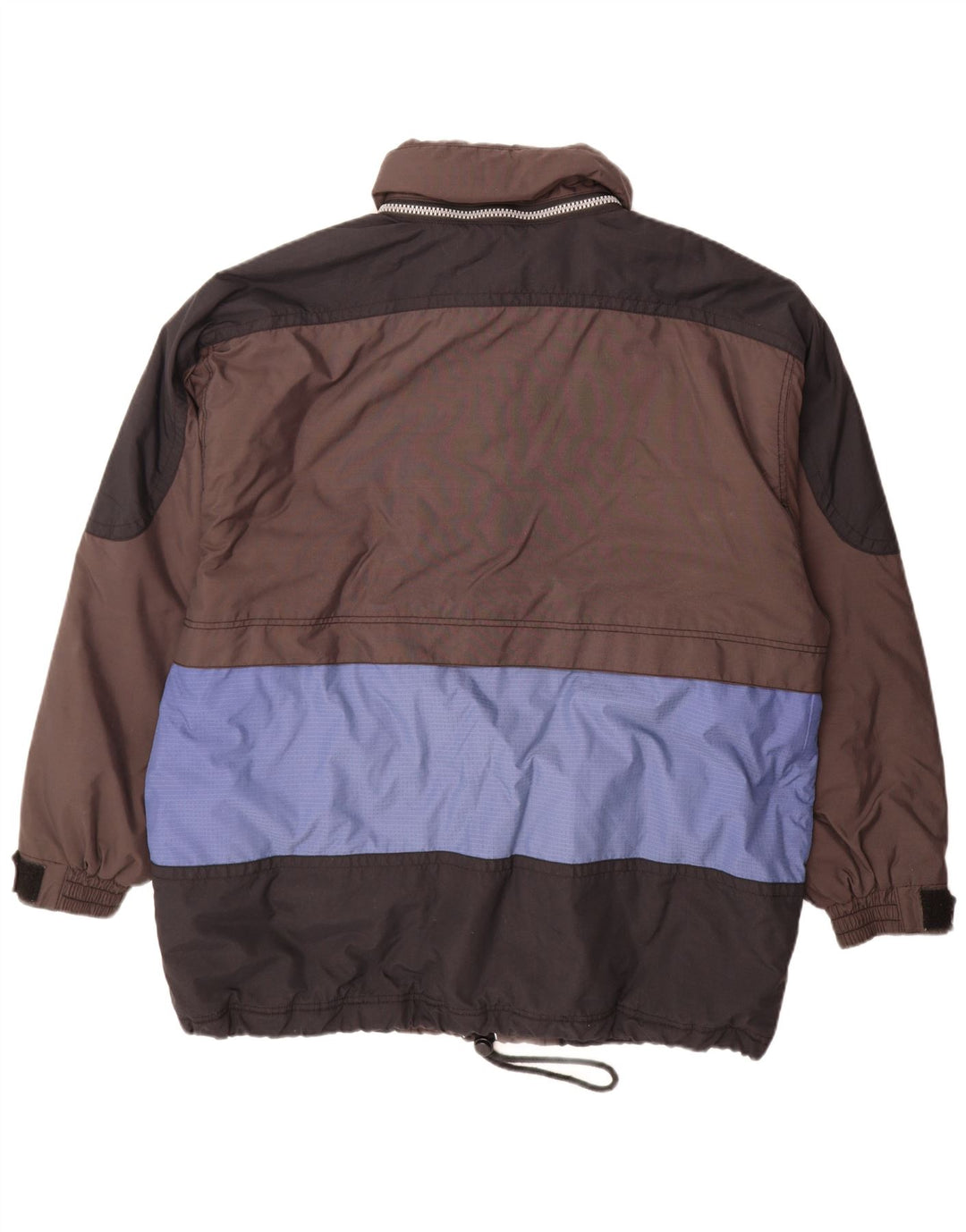 Giacca da sci pullover con cappuccio Rodeo da uomo C&A UK 44 2XL Nylon color block marrone