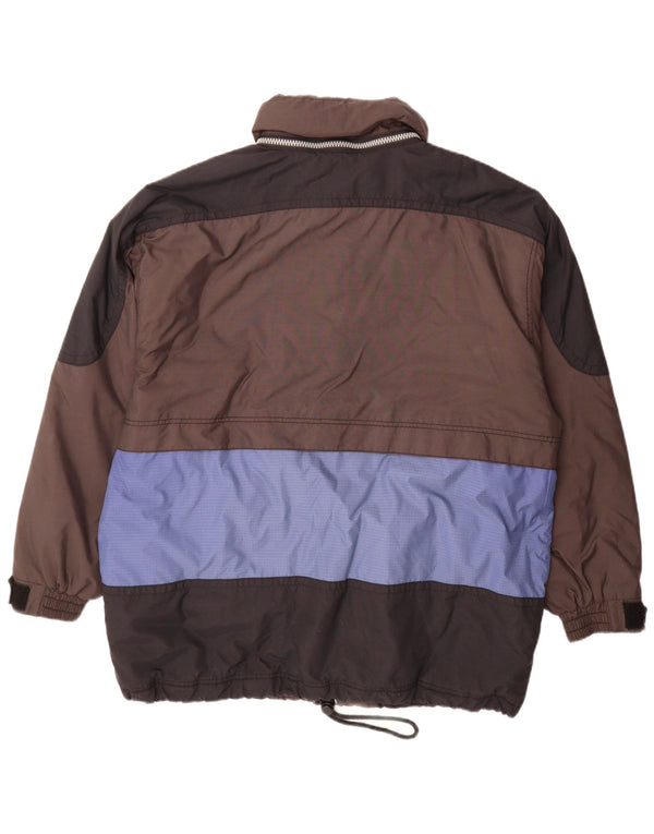 Giacca da sci pullover con cappuccio Rodeo da uomo C&A UK 44 2XL Nylon color block marrone