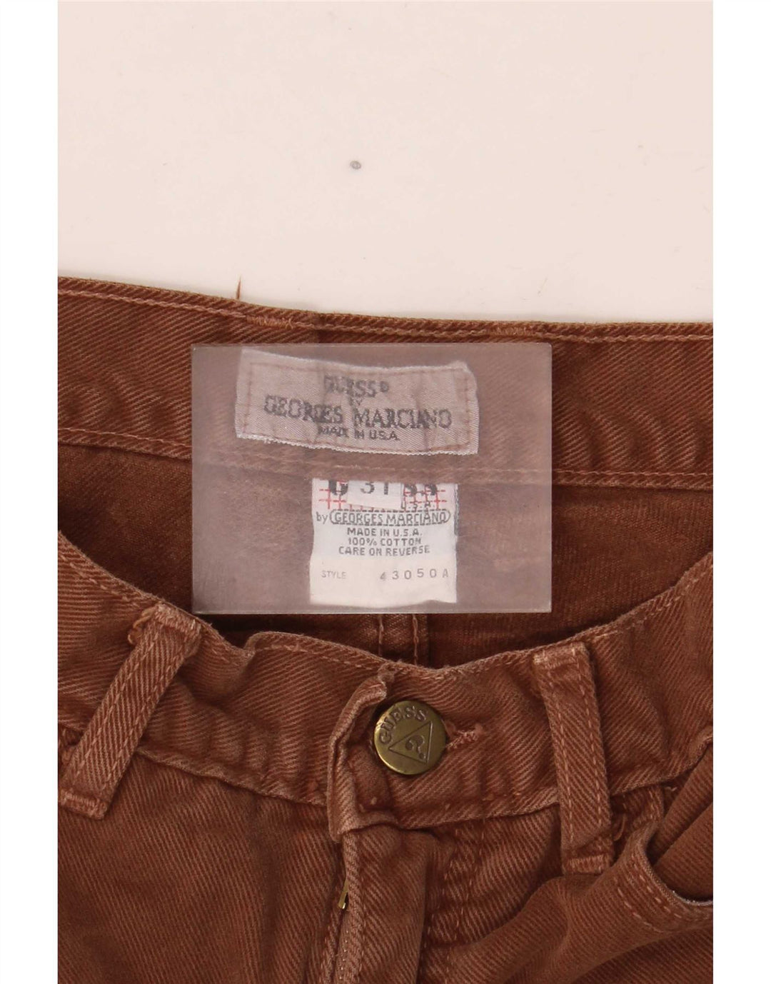 Jeans affusolati da uomo Guess W31 L28 in cotone marrone