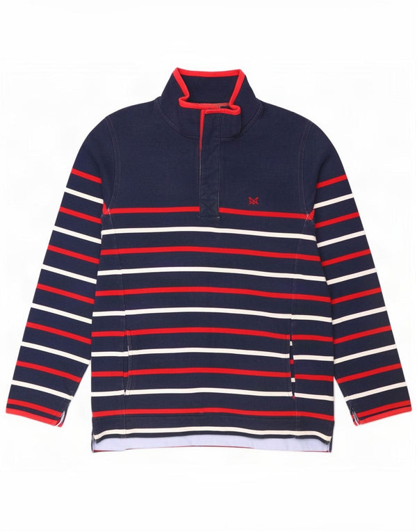 Crew Clothing Felpa da donna Maglione UK 14 Large Navy Blue Striped