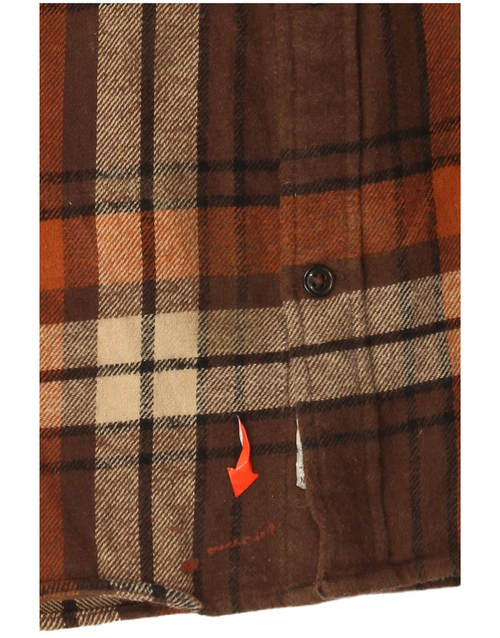 JACK & JONES Camicia da uomo in flanella XL in cotone scozzese marrone