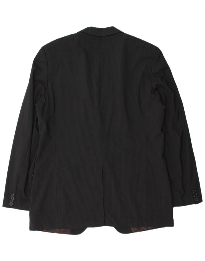 Giacca blazer da uomo a 2 bottoni Hugo Boss UK 44 2XL Lana gessata nera
