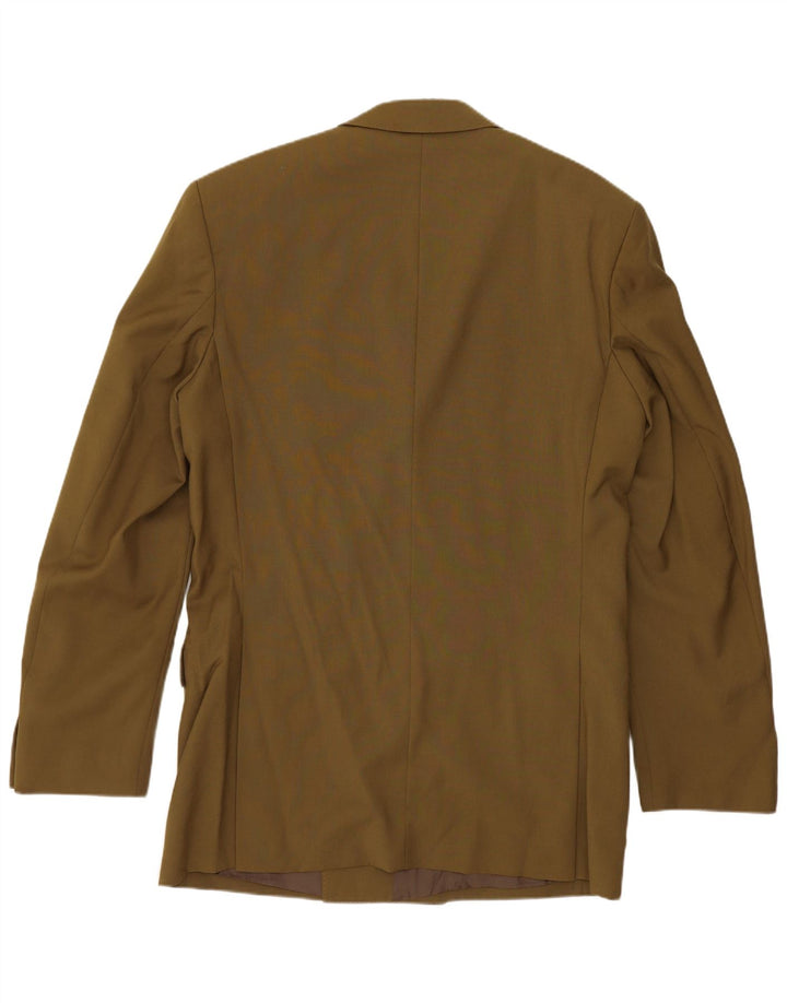 Giacca blazer doppiopetto vintage da uomo UK 38 lana nuova kaki media