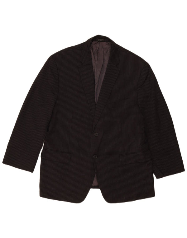 Giacca blazer da uomo a 2 bottoni Tommy Hilfiger UK 40 grande lana gessata nera