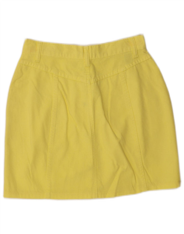 Minigonna Donna Benetton IT 40 Small W26 Cotone Giallo